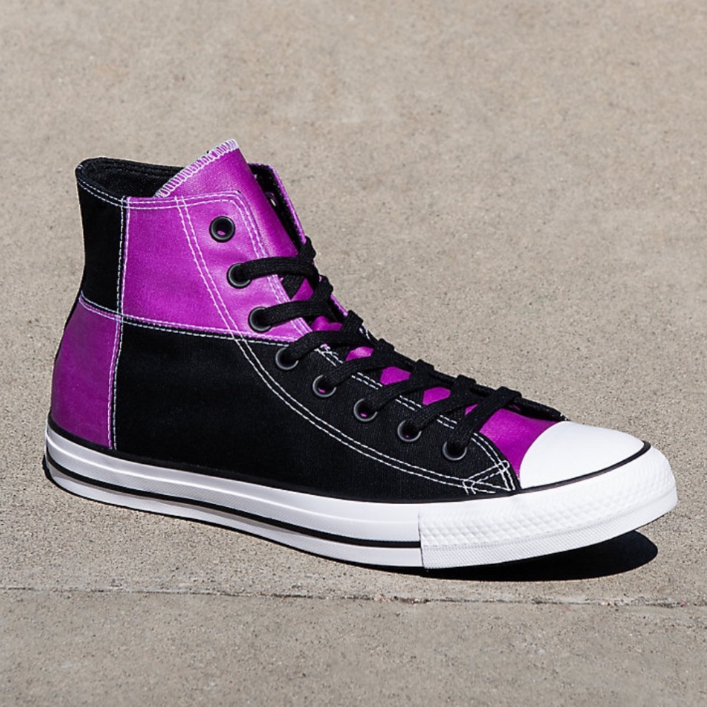 Color Changing Checkered Cream & White Converse - Picture 4 of 4